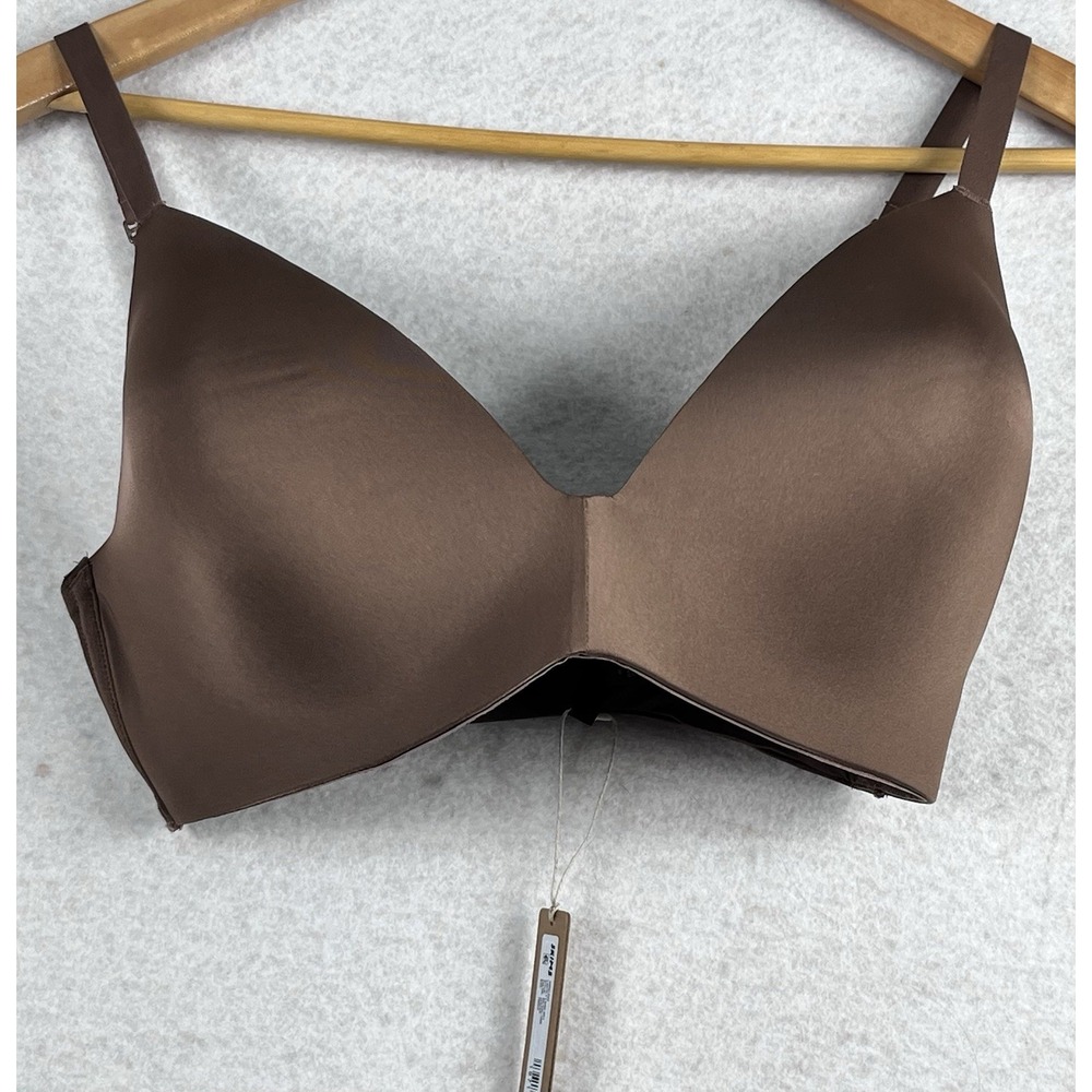NWT SKIMS Wireless Lightly Lined Bra Jasper Brown 36DDD Style 4189